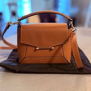 Strathberry Mosaic Handbag - Tan with Vanilla Stitching, Regular Size